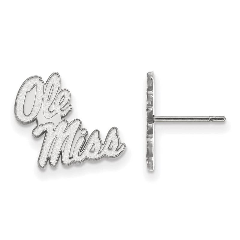 10k White Gold University Of Mississippi Small Post Earrings